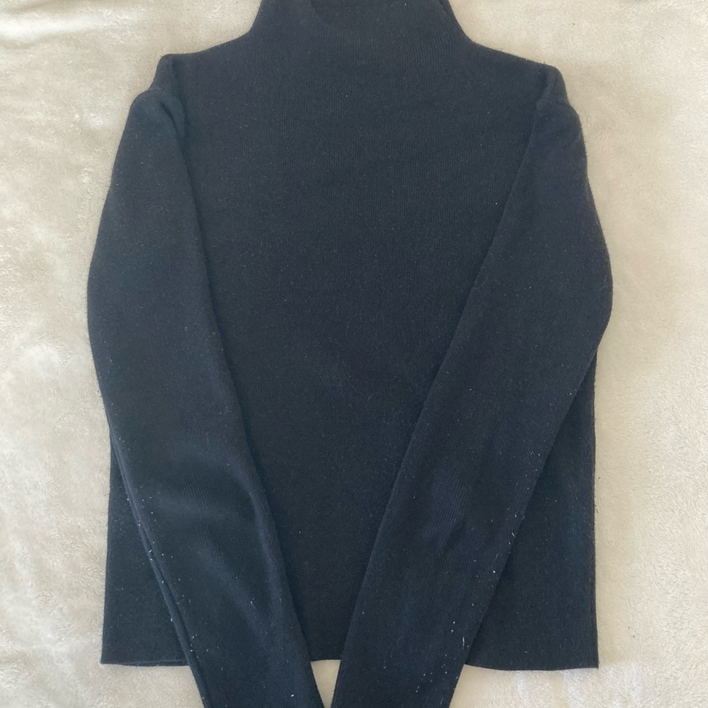 Cropped Black Mockneck Sweater